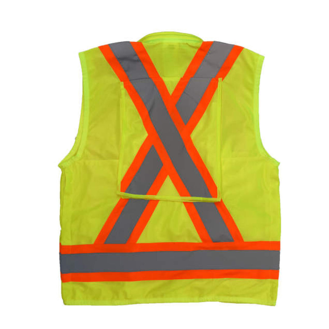 Radians SV030X-2 Heavy Duty 10-Pocket Cruiser Vest with Back Pouch X-Back