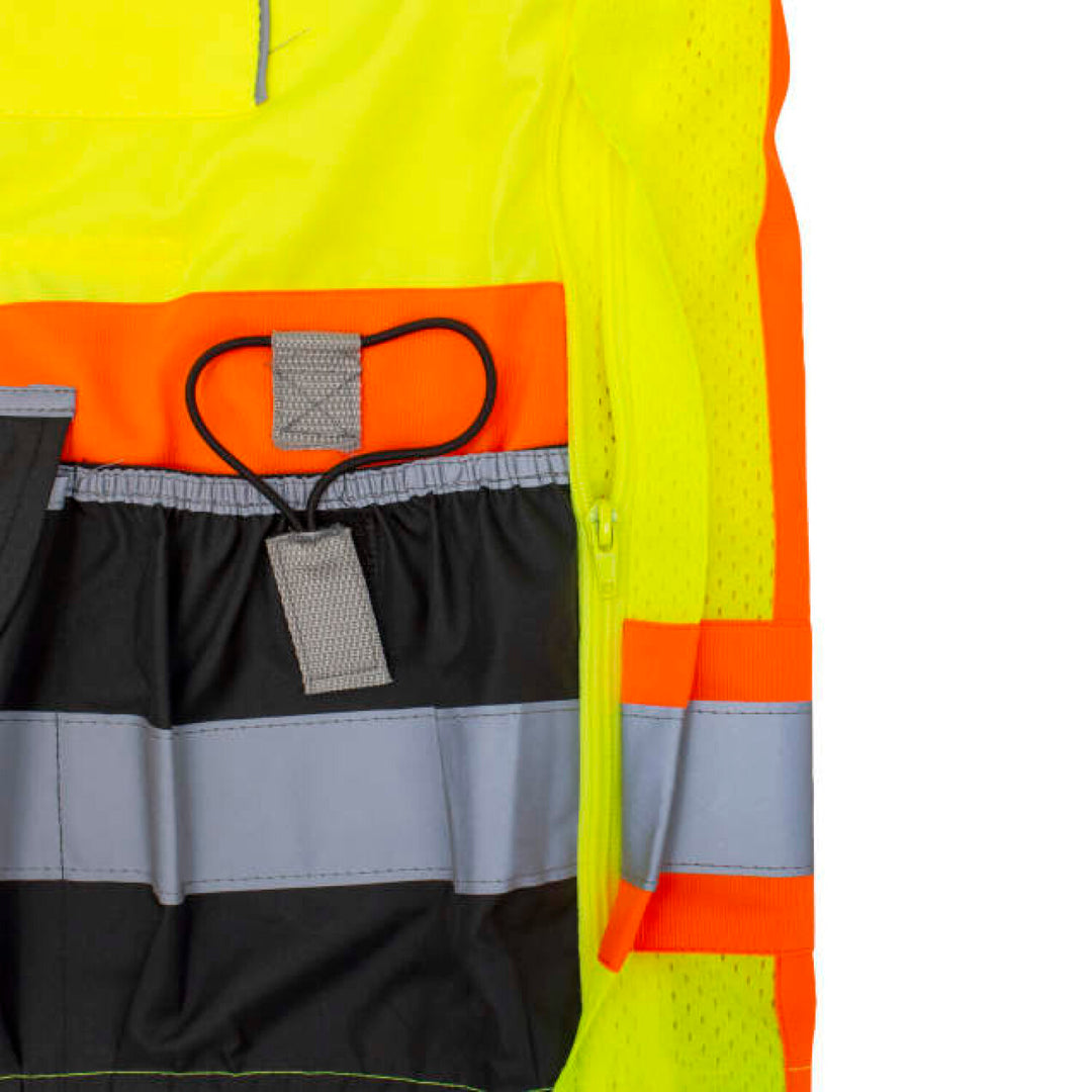 Radians SV55B Class 2 Heavy Woven Color Blocked Two Tone Engineer Vest - Green