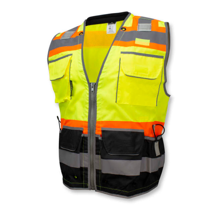 Radians SV55B Class 2 Heavy Woven Color Blocked Two Tone Engineer Vest - Green