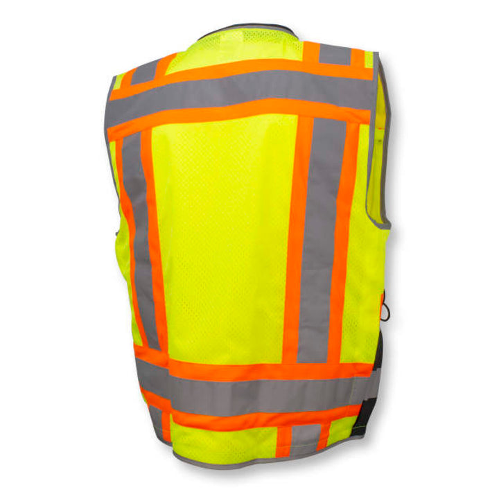 Radians SV55B Class 2 Heavy Woven Color Blocked Two Tone Engineer Vest - Green
