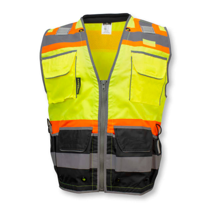 Radians SV55B Class 2 Heavy Woven Color Blocked Two Tone Engineer Vest - Green