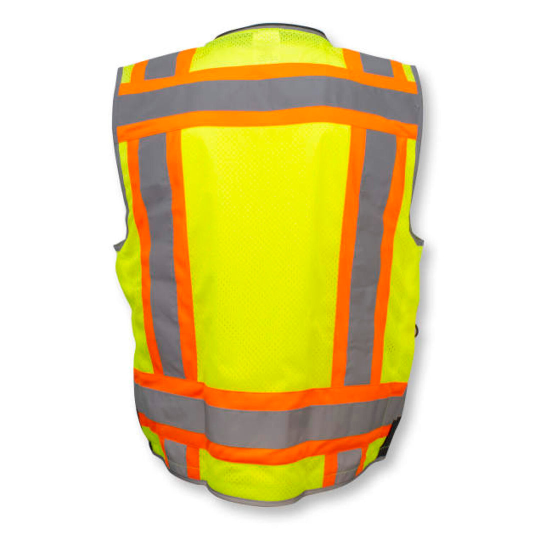Radians SV55B Class 2 Heavy Woven Color Blocked Two Tone Engineer Vest - Green