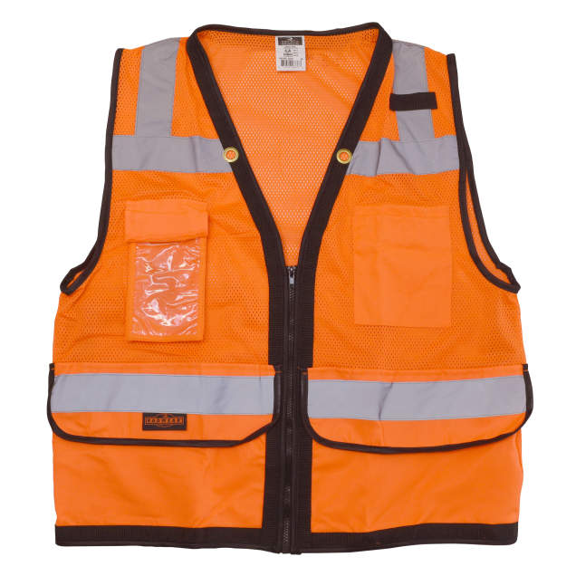 Radians SV59Z Type R Class 2 Heavy Duty Mesh/Solid Surveyor Safety Vest