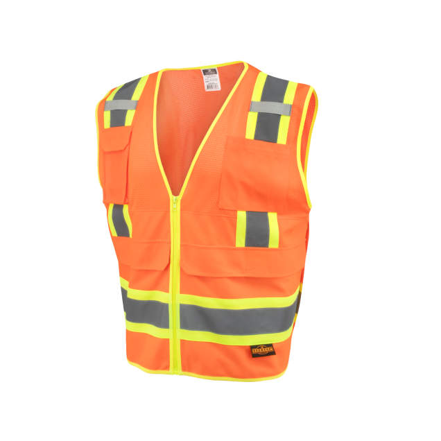 Radians SV69-2 Two Tone Type R Class 2 Mesh/Solid Surveyor Vest with Plan/Tablet Pocket