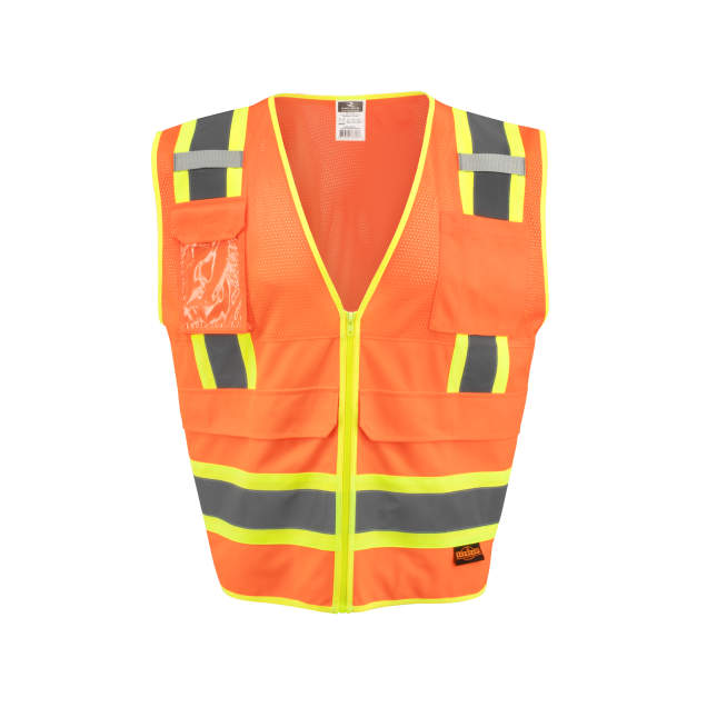 Radians SV69-2 Two Tone Type R Class 2 Mesh/Solid Surveyor Vest with Plan/Tablet Pocket