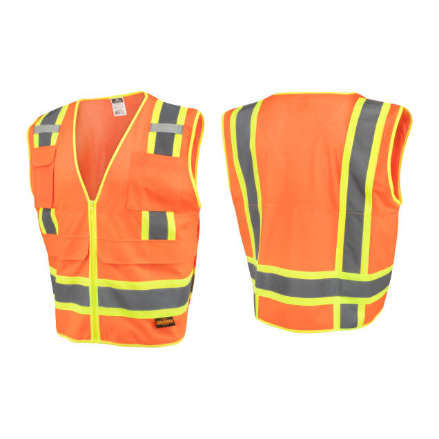 Radians SV69-2 Two Tone Type R Class 2 Mesh/Solid Surveyor Vest with Plan/Tablet Pocket