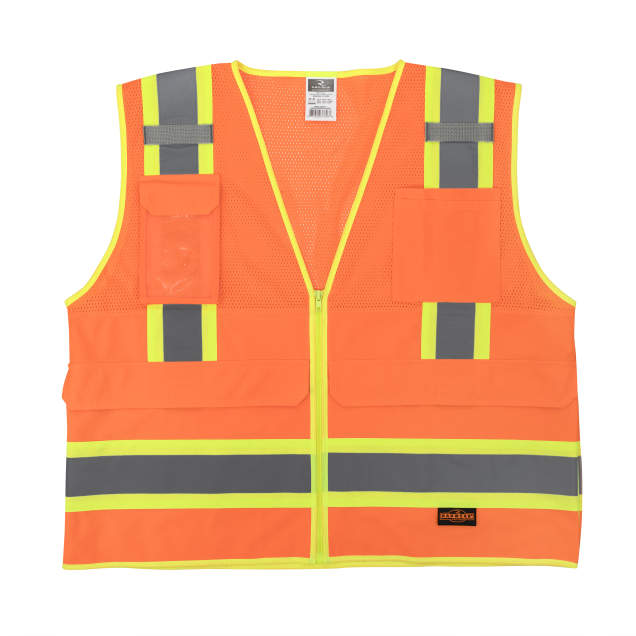 Radians SV69-2 Two Tone Type R Class 2 Mesh/Solid Surveyor Vest with Plan/Tablet Pocket