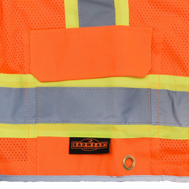 Radians SV6H Type R Class 2 Heavy Duty Two Tone Mesh Surveyor Vest with Solid Pockets