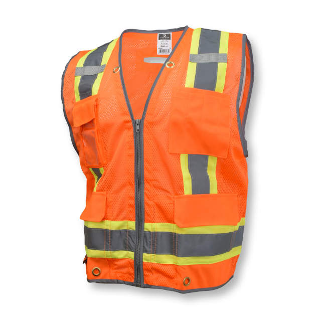 Radians SV6H Type R Class 2 Heavy Duty Two Tone Mesh Surveyor Vest with Solid Pockets