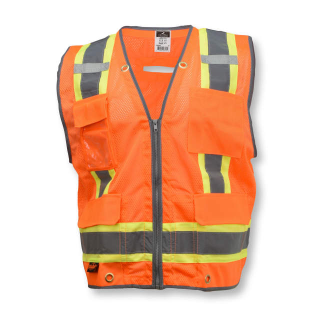 Radians SV6H Type R Class 2 Heavy Duty Two Tone Mesh Surveyor Vest with Solid Pockets