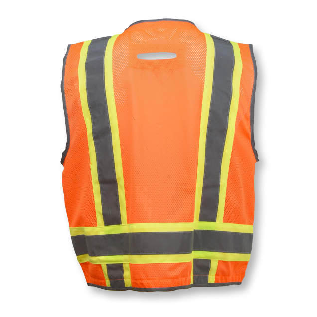 Radians SV6H Type R Class 2 Heavy Duty Two Tone Mesh Surveyor Vest with Solid Pockets