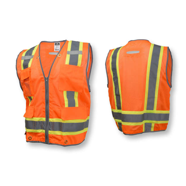 Radians SV6H Type R Class 2 Heavy Duty Two Tone Mesh Surveyor Vest with Solid Pockets