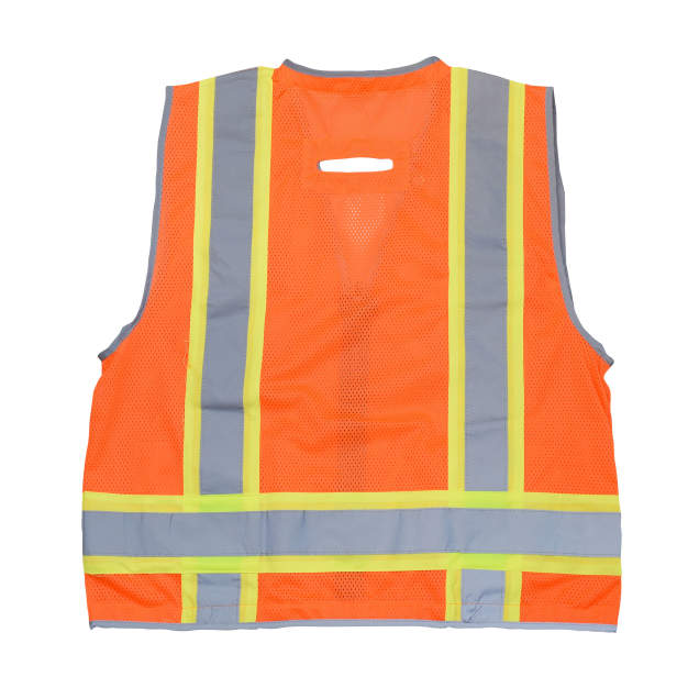 Radians SV6H Type R Class 2 Heavy Duty Two Tone Mesh Surveyor Vest with Solid Pockets