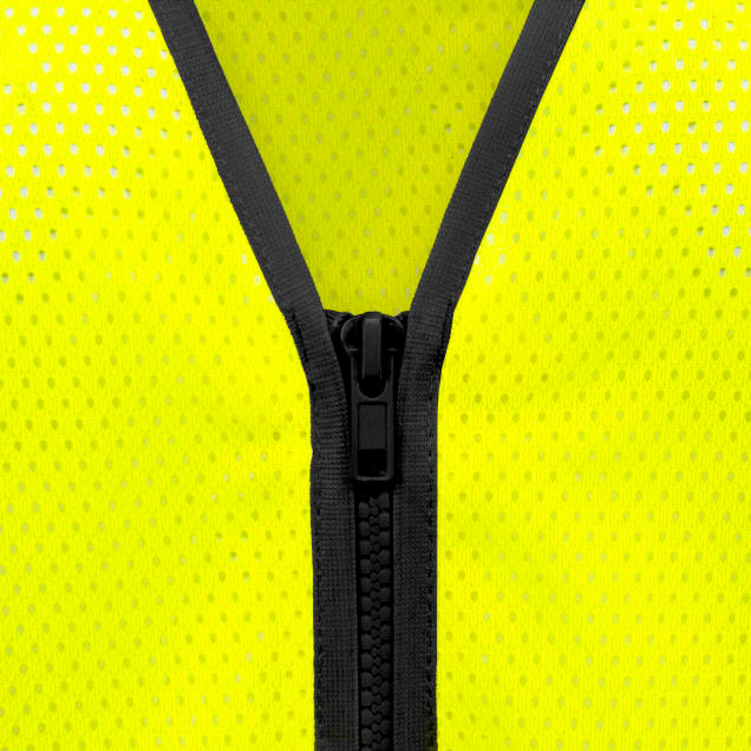 Radians SV75B-2 Black Bottom Self-Extinguishing Surveyor Vest - Hi-Vis Green
