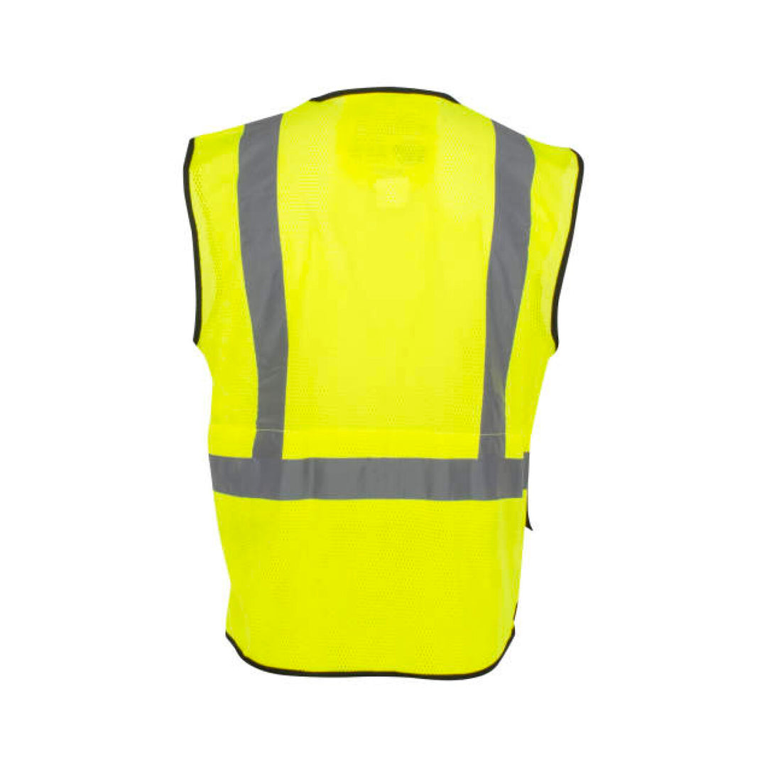 Radians SV75B-2 Black Bottom Self-Extinguishing Surveyor Vest - Hi-Vis Green