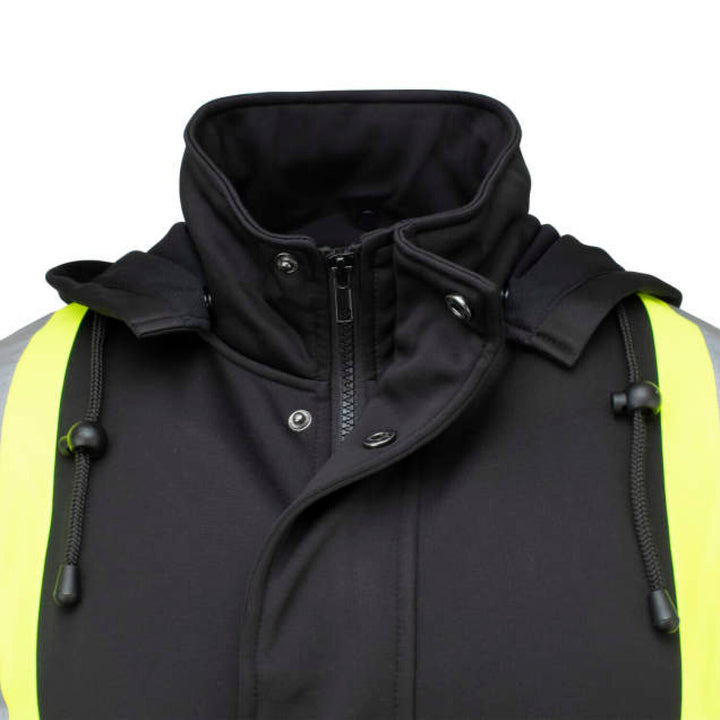 Radians SW01X-1 High Neck Zip Front X-Back Hooded Sweatshirt - Black