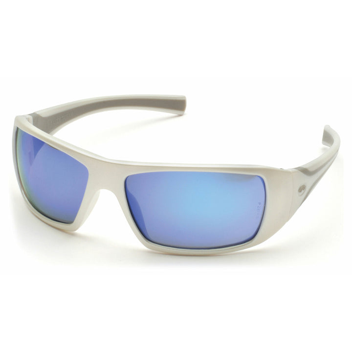 Pyramex SW5665D Goliath - White Frame/Ice Blue Mirror Lens Safety Glasses