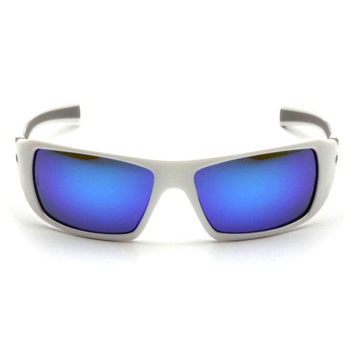Pyramex SW5665D Goliath - White Frame/Ice Blue Mirror Lens Safety Glasses