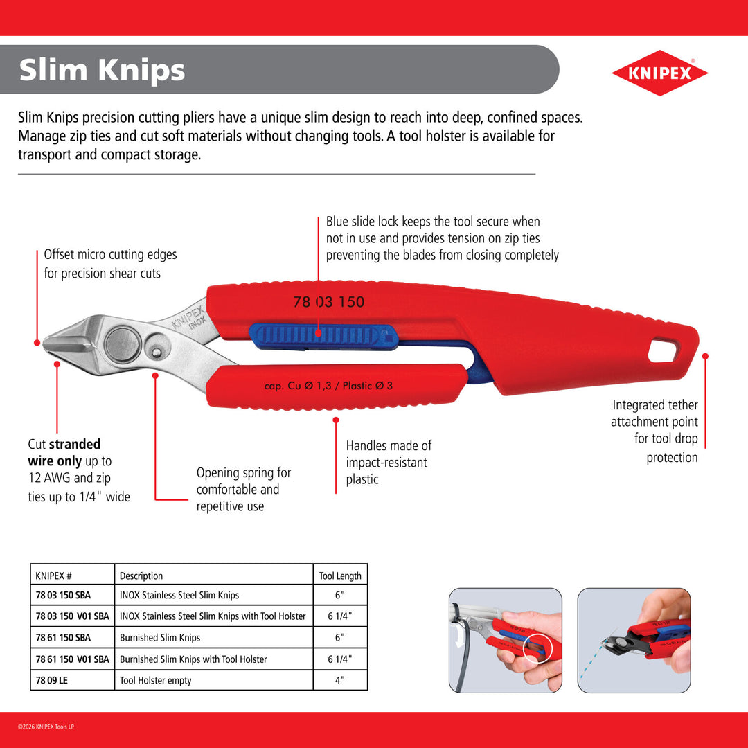 Knipex 78 61 150 SBA 6" Slim Knips