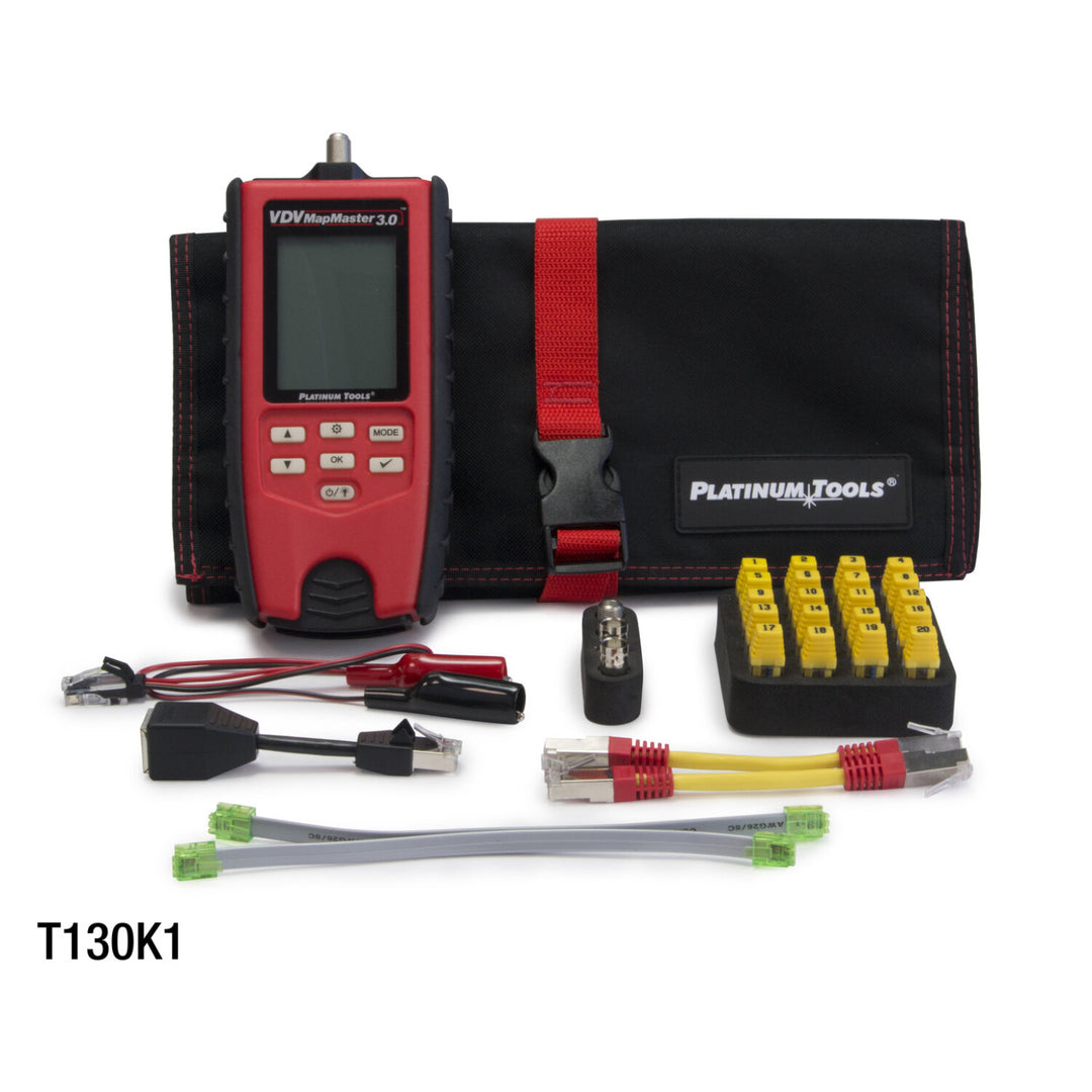 Platinum Tools T130 VDV MapMaster 3.0 Twisted Pair and Coax Cable Tester, Main Unit and Remote Only