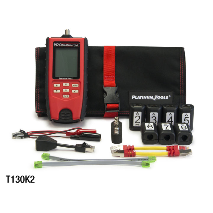 Platinum Tools T130 VDV MapMaster 3.0 Twisted Pair and Coax Cable Tester, Main Unit and Remote Only