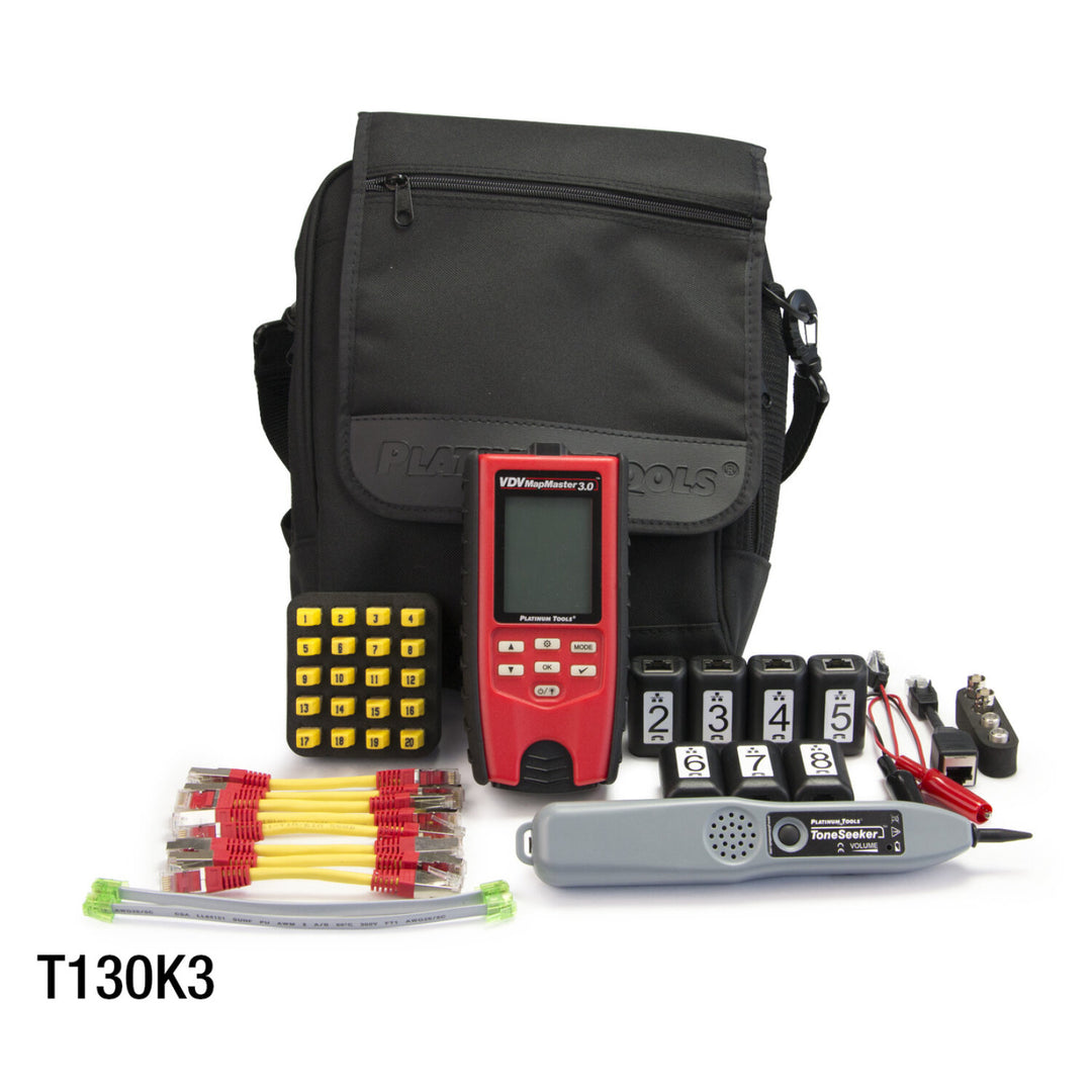 Platinum Tools T130 VDV MapMaster 3.0 Twisted Pair and Coax Cable Tester, Main Unit and Remote Only
