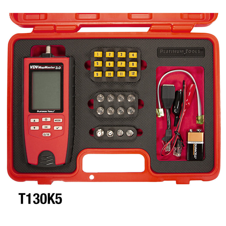Platinum Tools T130 VDV MapMaster 3.0 Twisted Pair and Coax Cable Tester, Main Unit and Remote Only