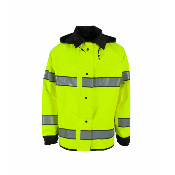 Neese 4703RJH3M Safe Officer Reversible Rain Jacket with Reflective Taping - Hi-Vis Lime/Black