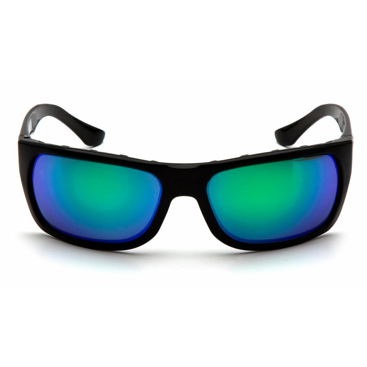 Pyramex VGSB931 Venture Gear Polarized Green Mirror with Black Frame