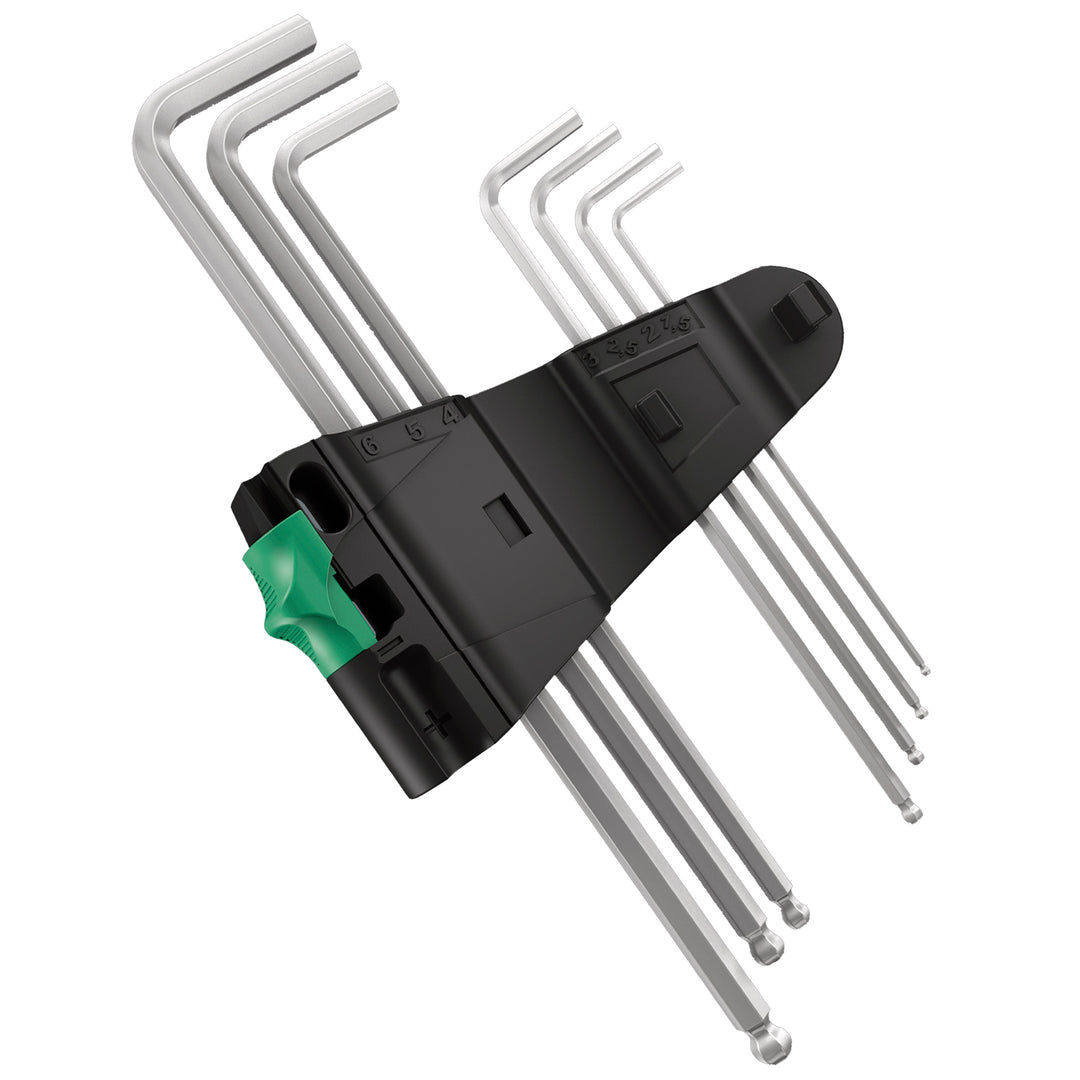Wera 950/7 Hex-Plus Magnet 1 Magnetic L-key set, metric, chrome-plated, 7 pieces