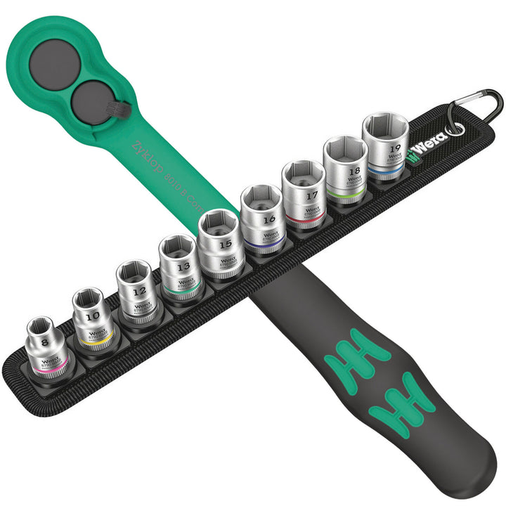 Wera Zyklop Socket & Ratchet Combo Set, 10 Pc.