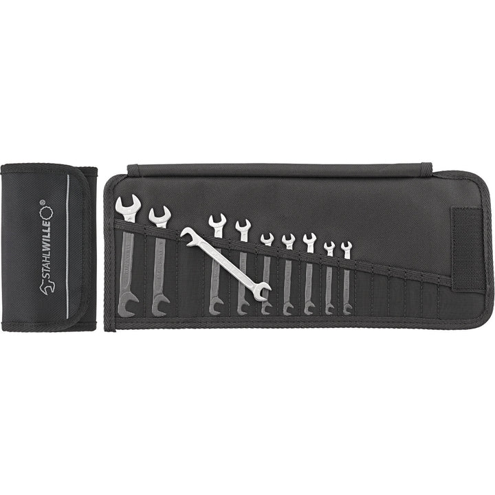 Stahlwille 96400653 12/10 Small Double Open Ended Spanner Electric Set w/ Wallet, 10 Pieces