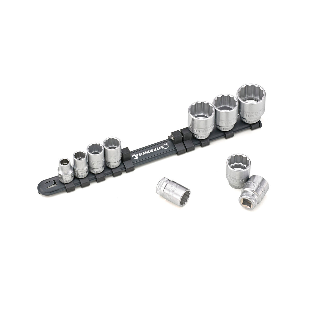 Stahlwille 96052010 Socket Spanner Set On Clip Rail 3/8 Inch, 10 Pcs