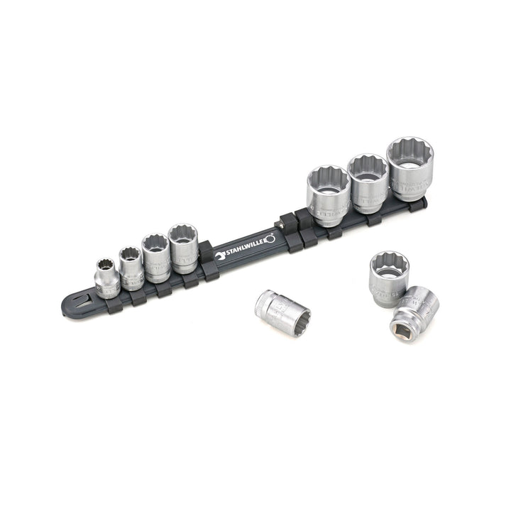 Stahlwille 96052010 Socket Spanner Set On Clip Rail 3/8 Inch, 10 Pcs