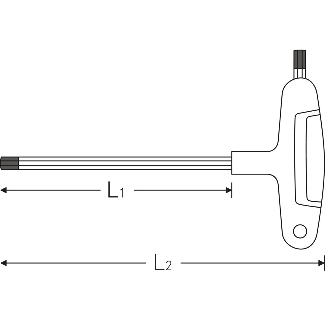 Stahlwille 43253040 Two-component T-Handle Male Hex Wrench For Screws With Internal Hexagon, 4 mm