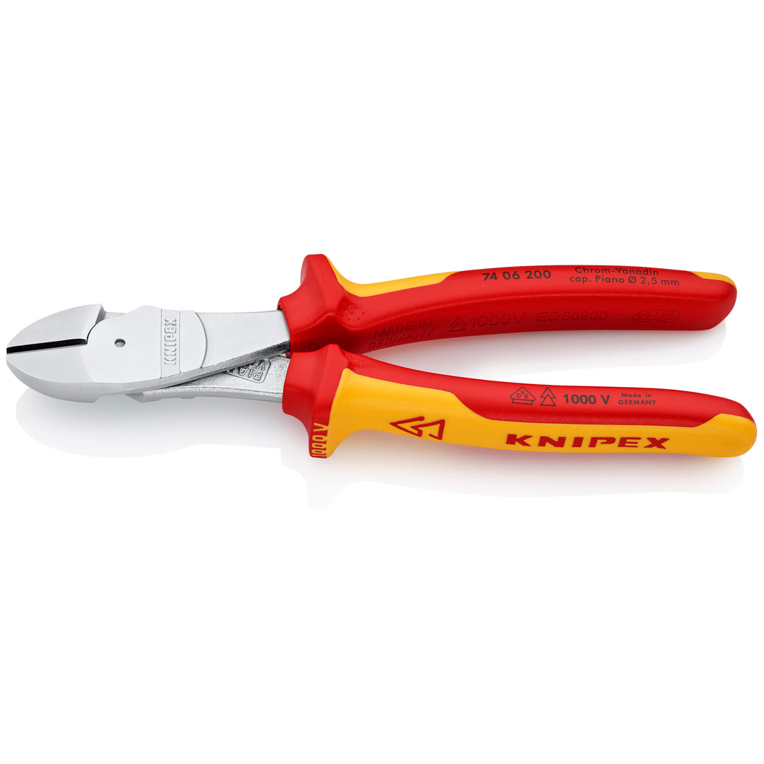 Knipex 74 06 200 8" High Leverage Diagonal Cutters-1000V Insulated