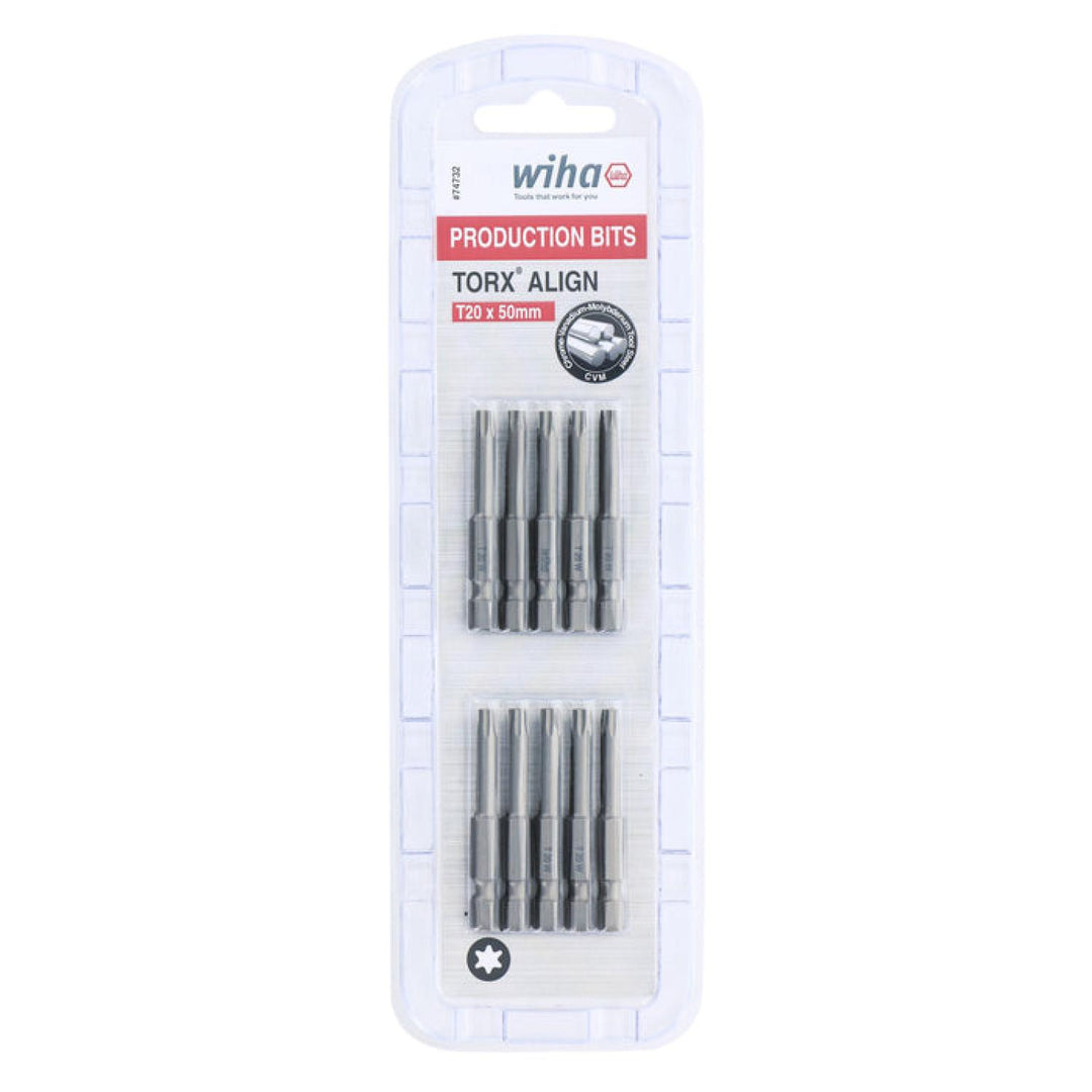 Wiha Tools 74732 TORX® Align Power Bit, T20 x 50 mm, 10 Pk.