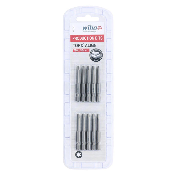 Wiha Tools 74732 TORX® Align Power Bit, T20 x 50 mm, 10 Pk.
