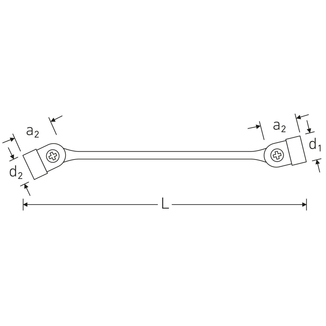 Stahlwille 43011415 29 Double ended flexi-joint Spanner, 14 x 15 mm