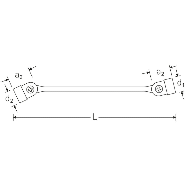 Stahlwille 43011415 29 Double ended flexi-joint Spanner, 14 x 15 mm