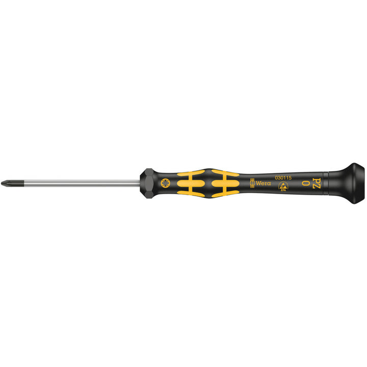 Wera 1555 PZ ESD Kraftform Micro screwdriver for Pozidriv screws, PZ 0 x 60 mm