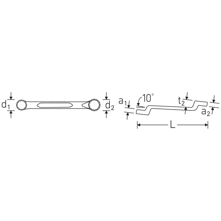 Stahlwille 41602428 Double ended ring Spanner Short Shallow Offset