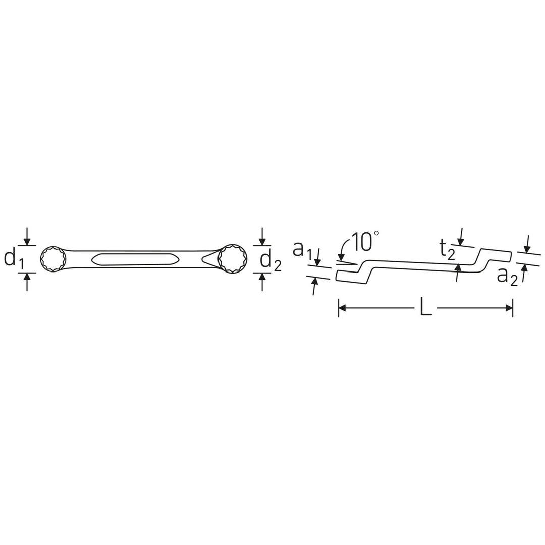 Stahlwille 41601620 Double ended ring Spanner Short Shallow Offset