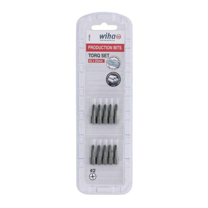 Wiha Tools 71923 Torq-Set Insert Bit, #2 x 25 mm, 10 Pk.
