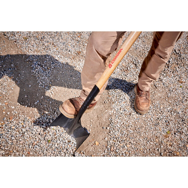 Corona SS 66000 Square Point Shovel, 14-Gauge 11 In Head 48 In Wood Handle
