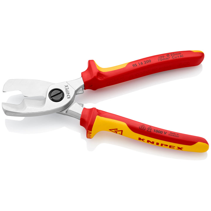 Knipex 95 16 200 8" Cable Shears-1000V Insulated