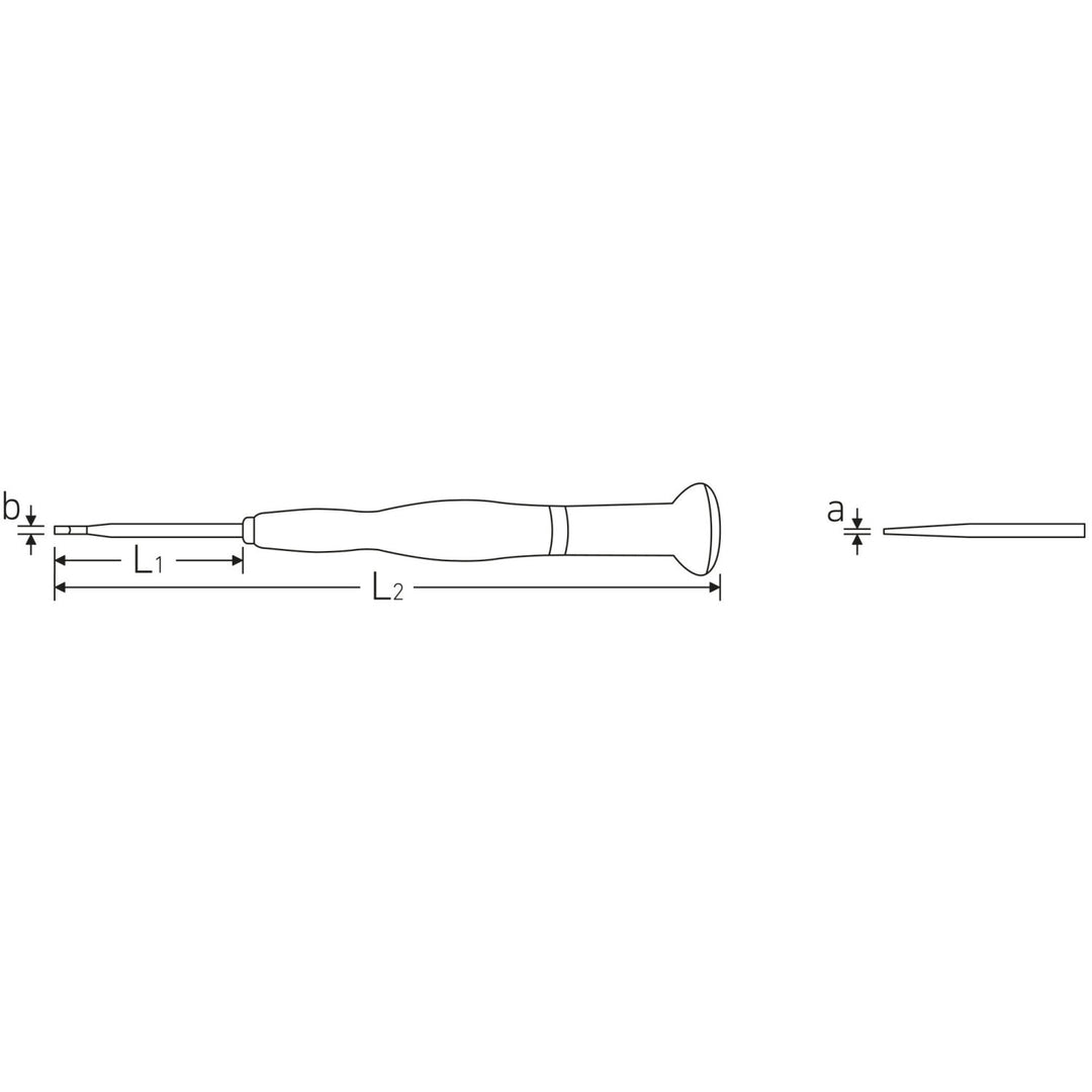 Stahlwille 47513006 4751 Size 6 Precision Slotted Screwdriver, 0.4 x 2.0 mm