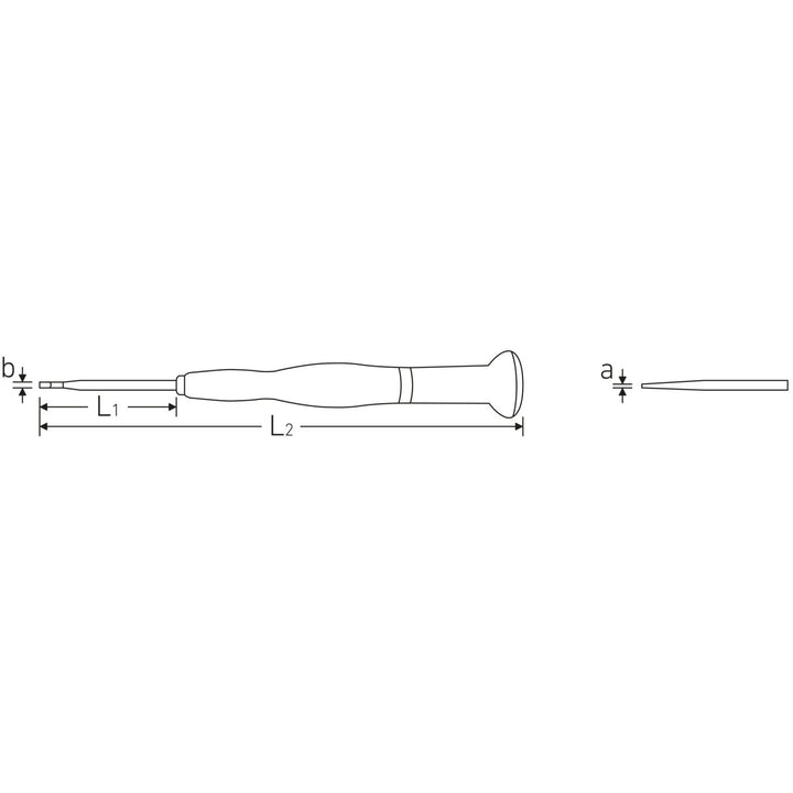 Stahlwille 47513006 4751 Size 6 Precision Slotted Screwdriver, 0.4 x 2.0 mm