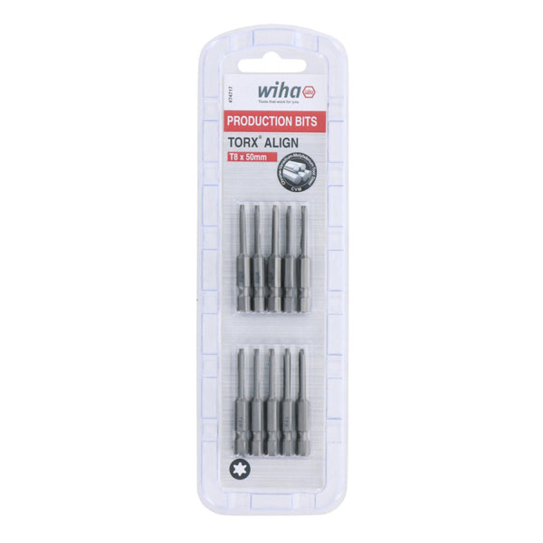 Wiha Tools 74717 TORX Align Power Bit, T8 x 50 mm, 10 Pk.