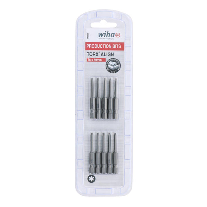 Wiha Tools 74717 TORX Align Power Bit, T8 x 50 mm, 10 Pk.